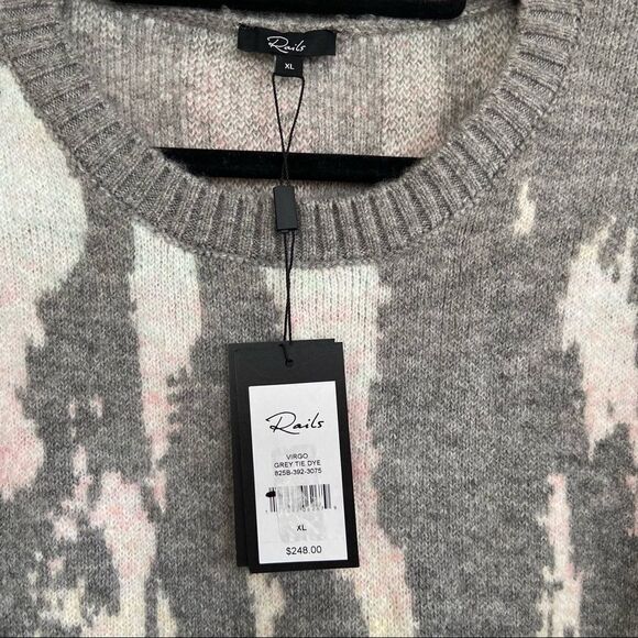 Rails Virgo Grey Tye Dye Wool Blend Sweater Size XL NWT - Picture 9 of 10